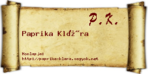 Paprika Klára névjegykártya