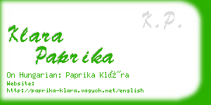 klara paprika business card
